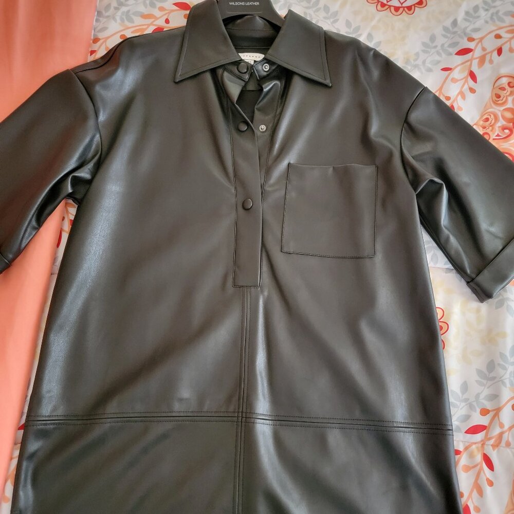 Faux Leather Dress